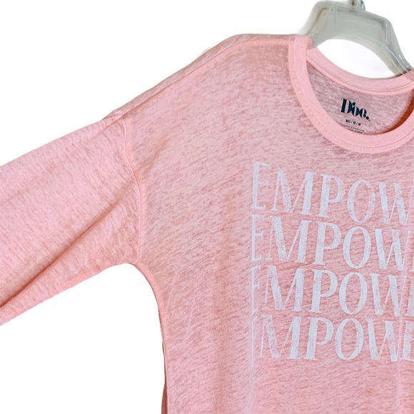Women's Pink Empower Long Sleeve Graphic T-Shirt M - Picture 5 of 11
